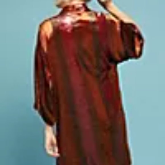 NWT Ett-twa By Anthropologie Longline Velvet Kimono Jacket Size XS / S-P - Picture 4 of 10